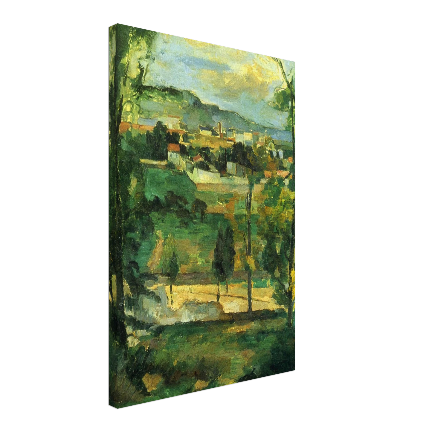 Paul Cezanne - Village behind Trees Canvas - 40x60 cm / 16x24 inches-canvas