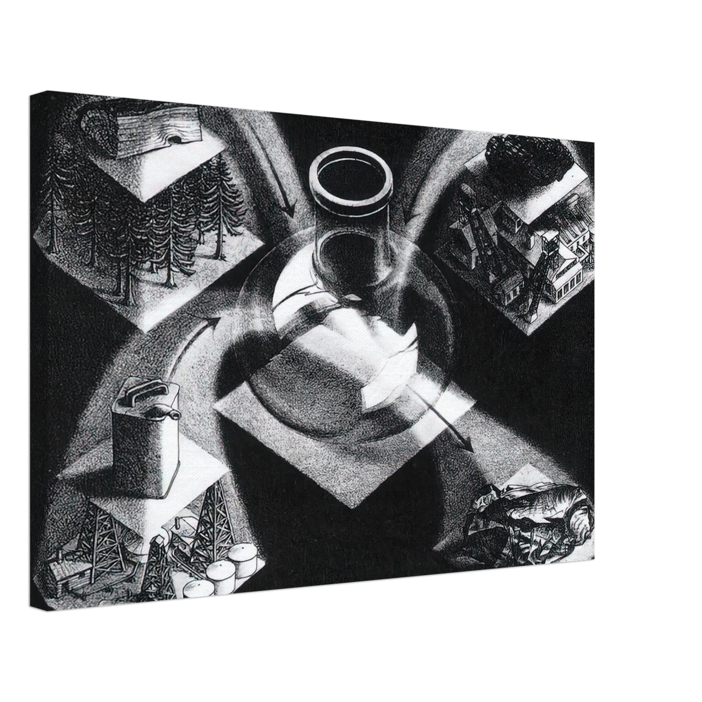 MC Escher - SYNTHESIS Canvas - 40x60 cm / 16x24 inches-canvas