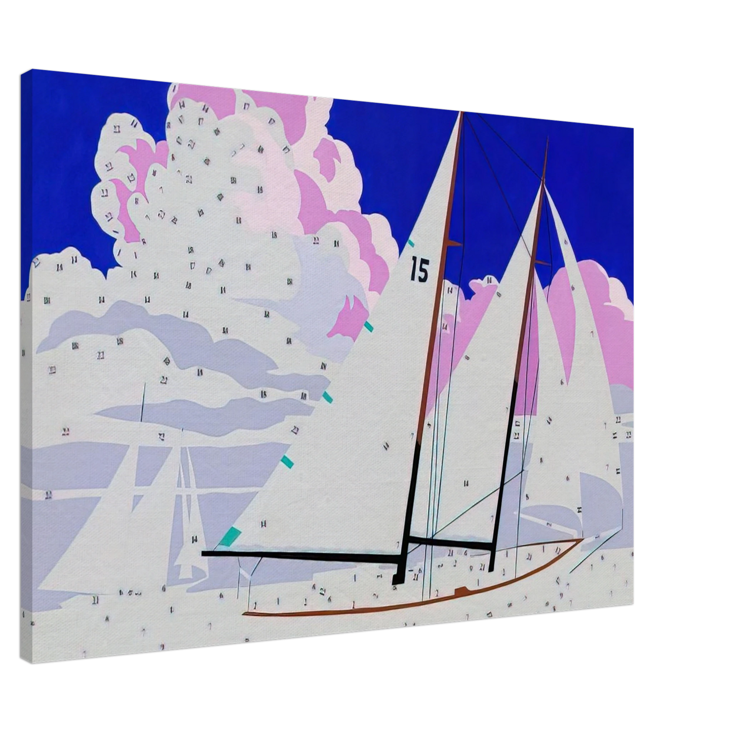 Andy Warhol - Do It Yourself  Sailboats  Canvas - 20x30 cm / 8x12 inches-canvas
