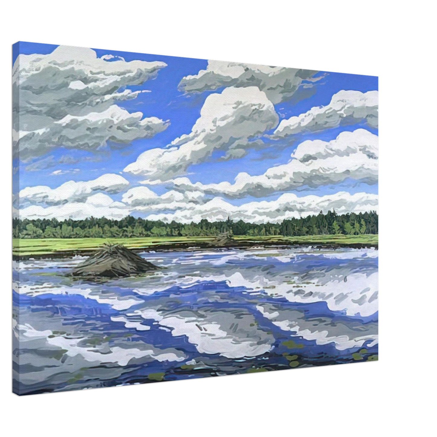 Neil Welliver - Big Flowage - 1979 Canvas - 20x30 cm / 8x12 inches-canvas