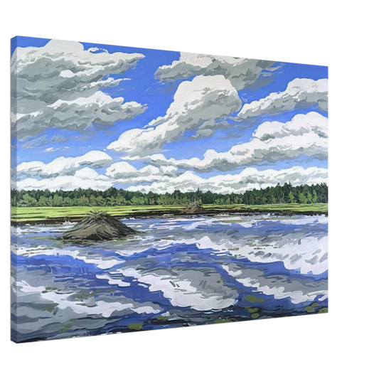 Neil Welliver - Big Flowage - 1979 Canvas - 20x30 cm / 8x12 inches-canvas