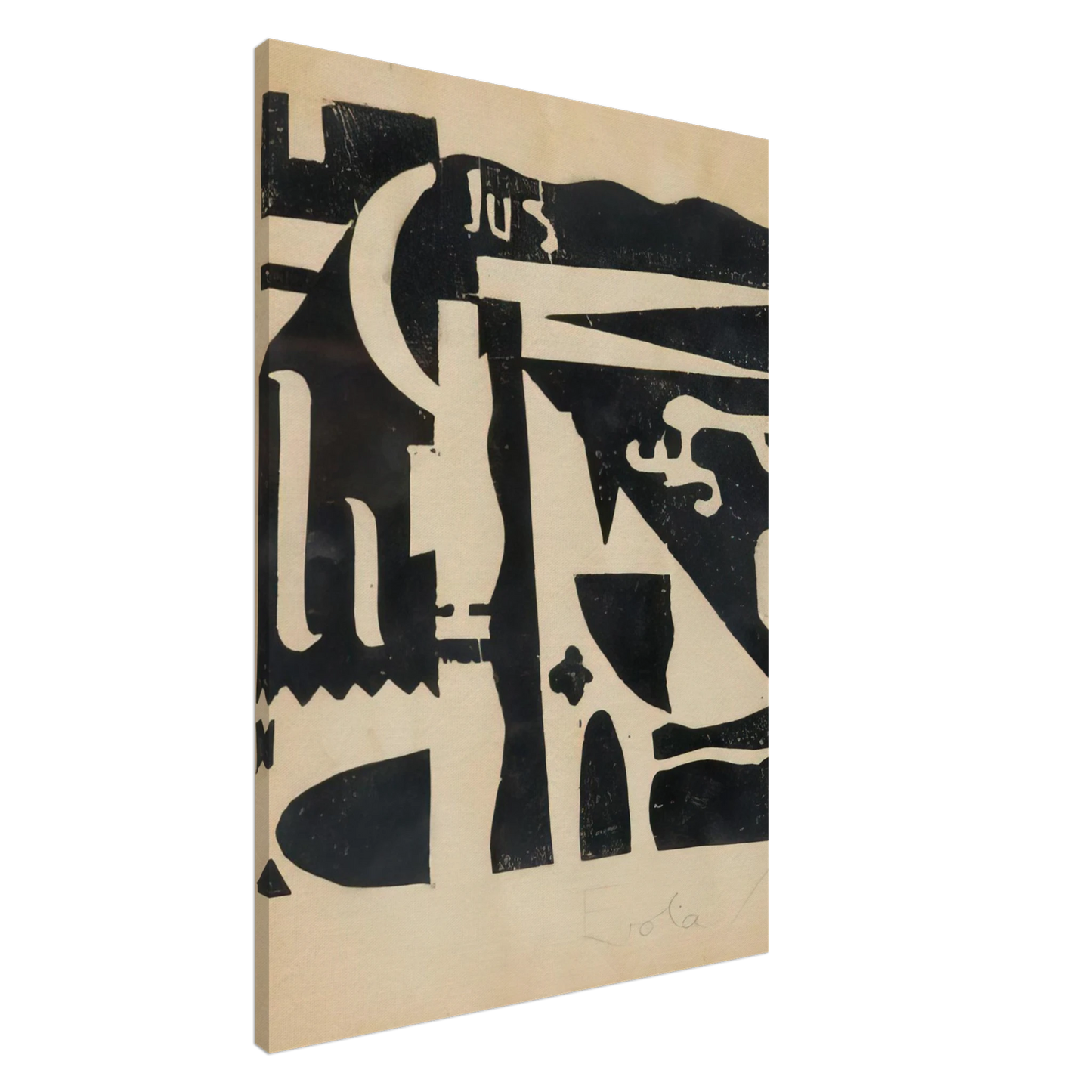 Julius Evola - Xilografia - 1919 Canvas - 20x30 cm / 8x12 inches-canvas