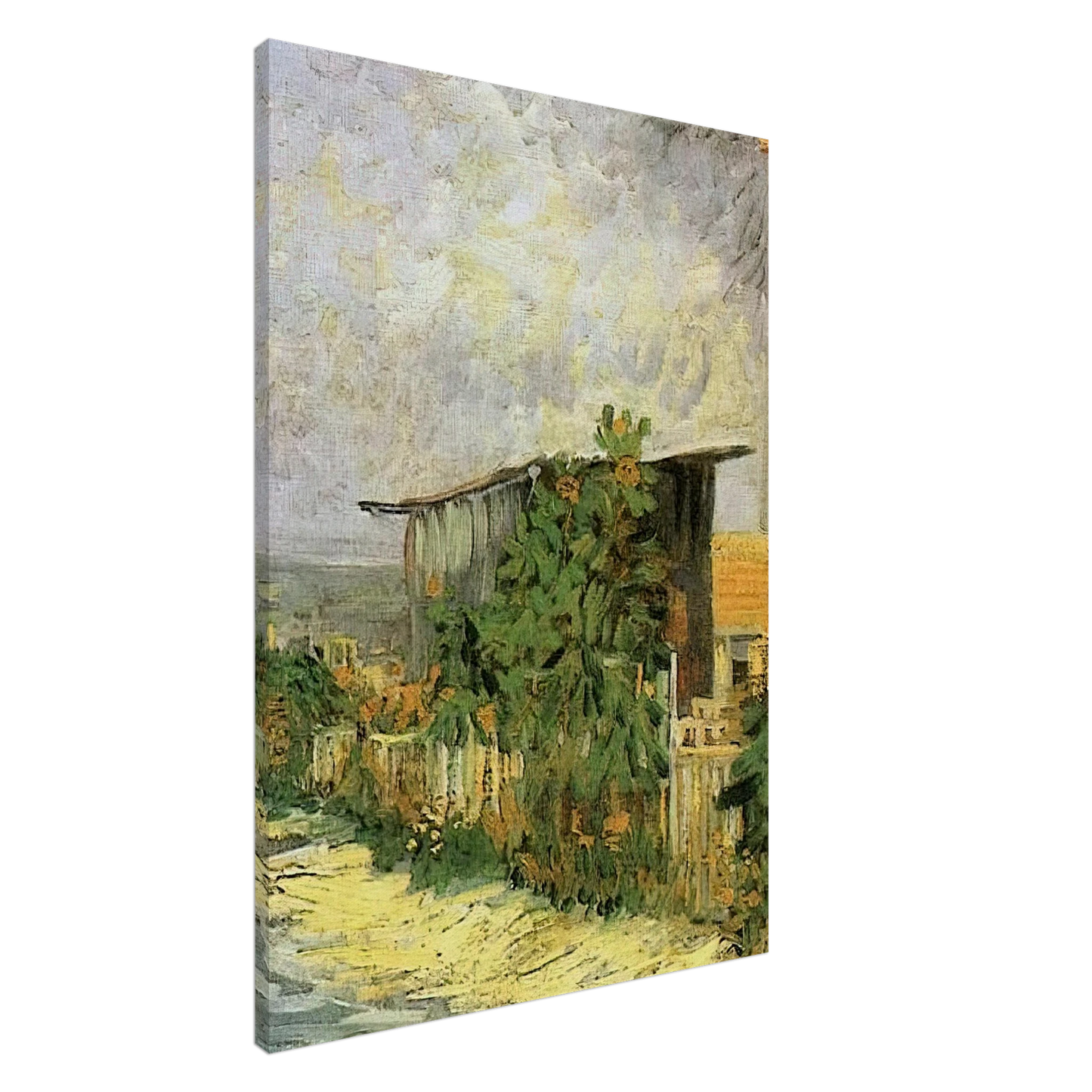 Vincent van Gogh - Montmartre Path with Sunflowers Canvas - 20x30 cm / 8x12 inches-canvas