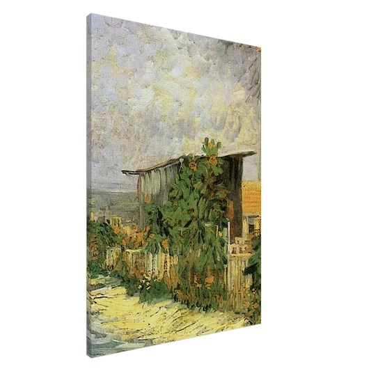 Vincent van Gogh - Montmartre Path with Sunflowers Canvas - 20x30 cm / 8x12 inches-canvas