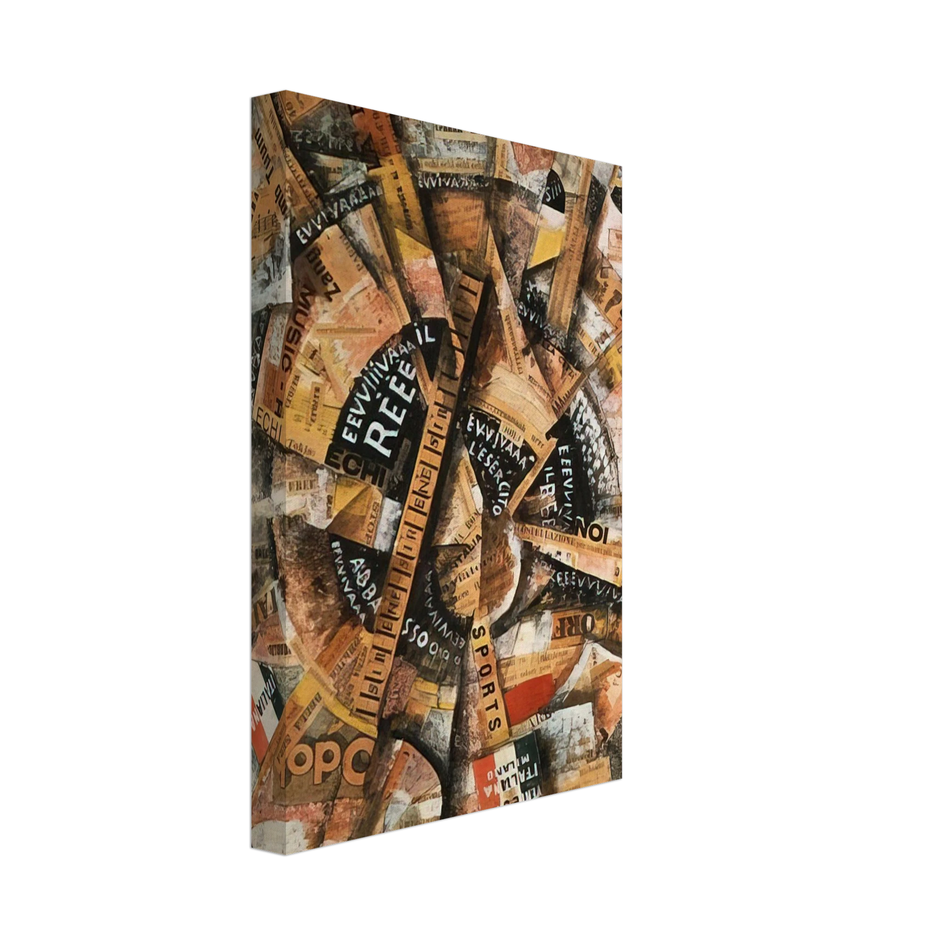 Carlo Carra - INTERVENTIONIST DEMONSTRATION PATRIOTIC HOLIDAY FREEWORD PAINTING 1914 1914 Canvas - 70x100 cm / 28x40 inches-canvas