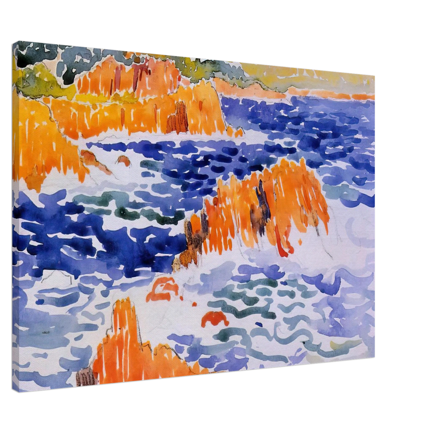 Henri-Edmond Cross - Rocks at Trayas Canvas - 20x30 cm / 8x12 inches-canvas