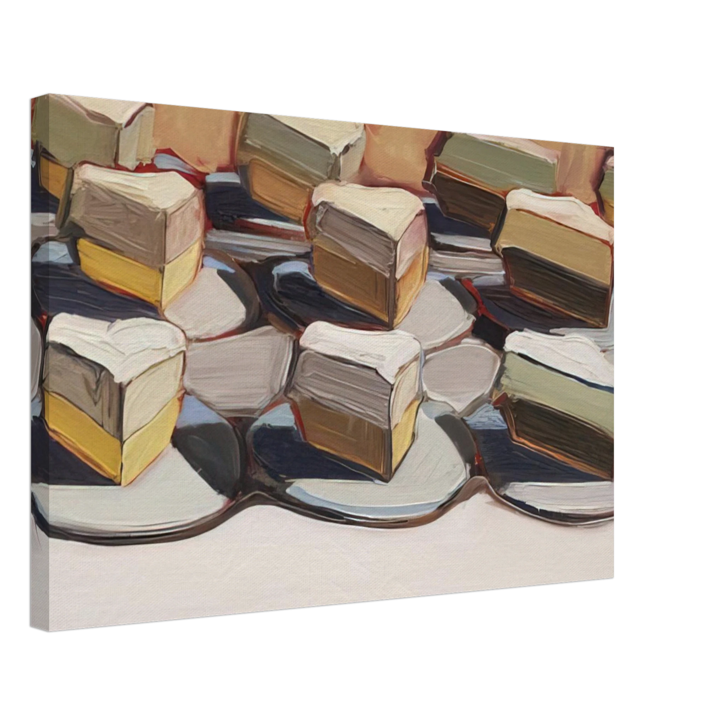 Wayne Thiebaud - Cut Meringues - 1961 Canvas - 40x60 cm / 16x24 inches-canvas