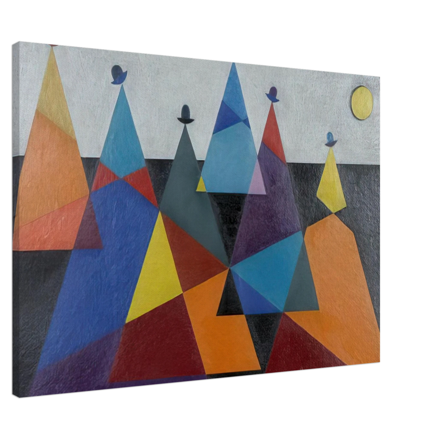 Omar Rayo - Untitled Mountains - 1955 Canvas - 20x30 cm / 8x12 inches-canvas