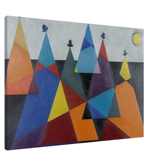 Omar Rayo - Untitled Mountains - 1955 Canvas - 20x30 cm / 8x12 inches-canvas