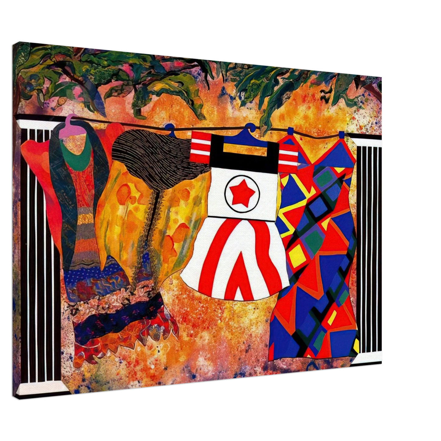 Miriam Schapiro - Yard Sale - 1993 Canvas - 20x30 cm / 8x12 inches-canvas