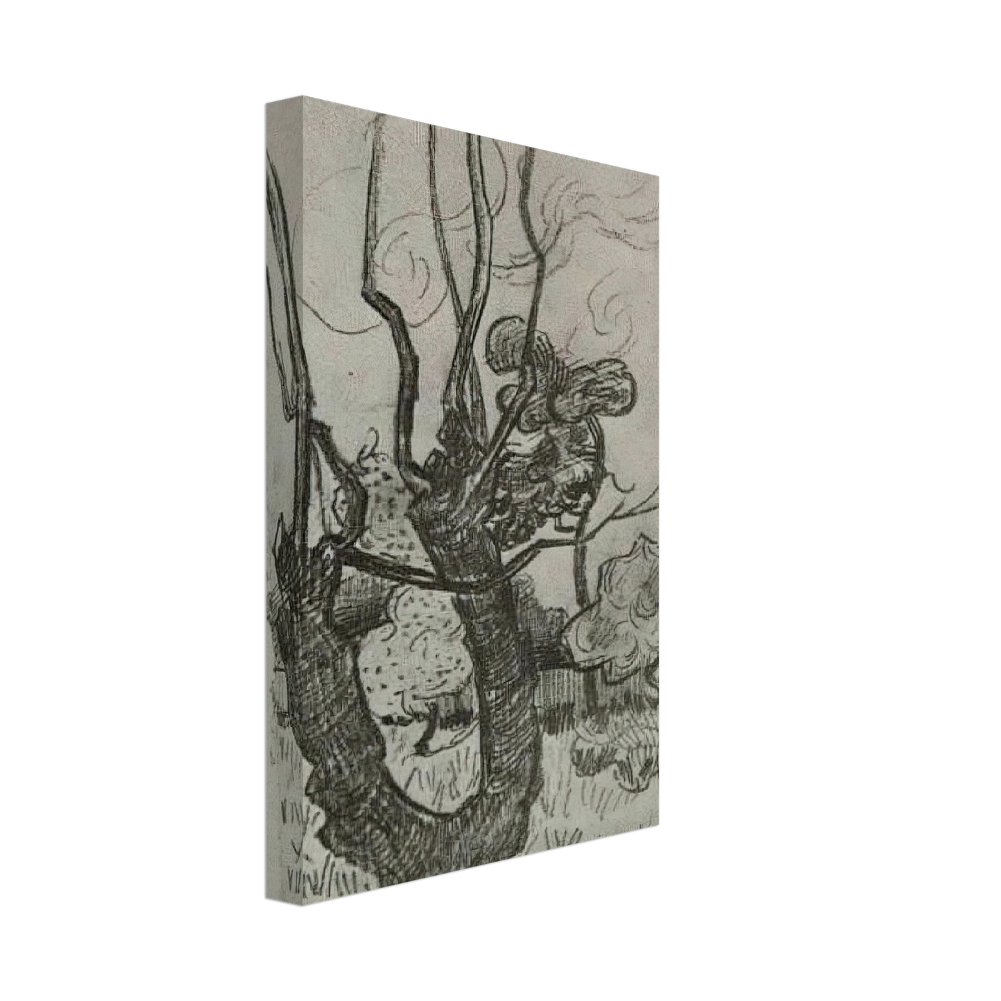Vincent van Gogh - A Bare Treetop in the Garden of the Asylum Canvas - 70x100 cm / 28x40 inches-canvas