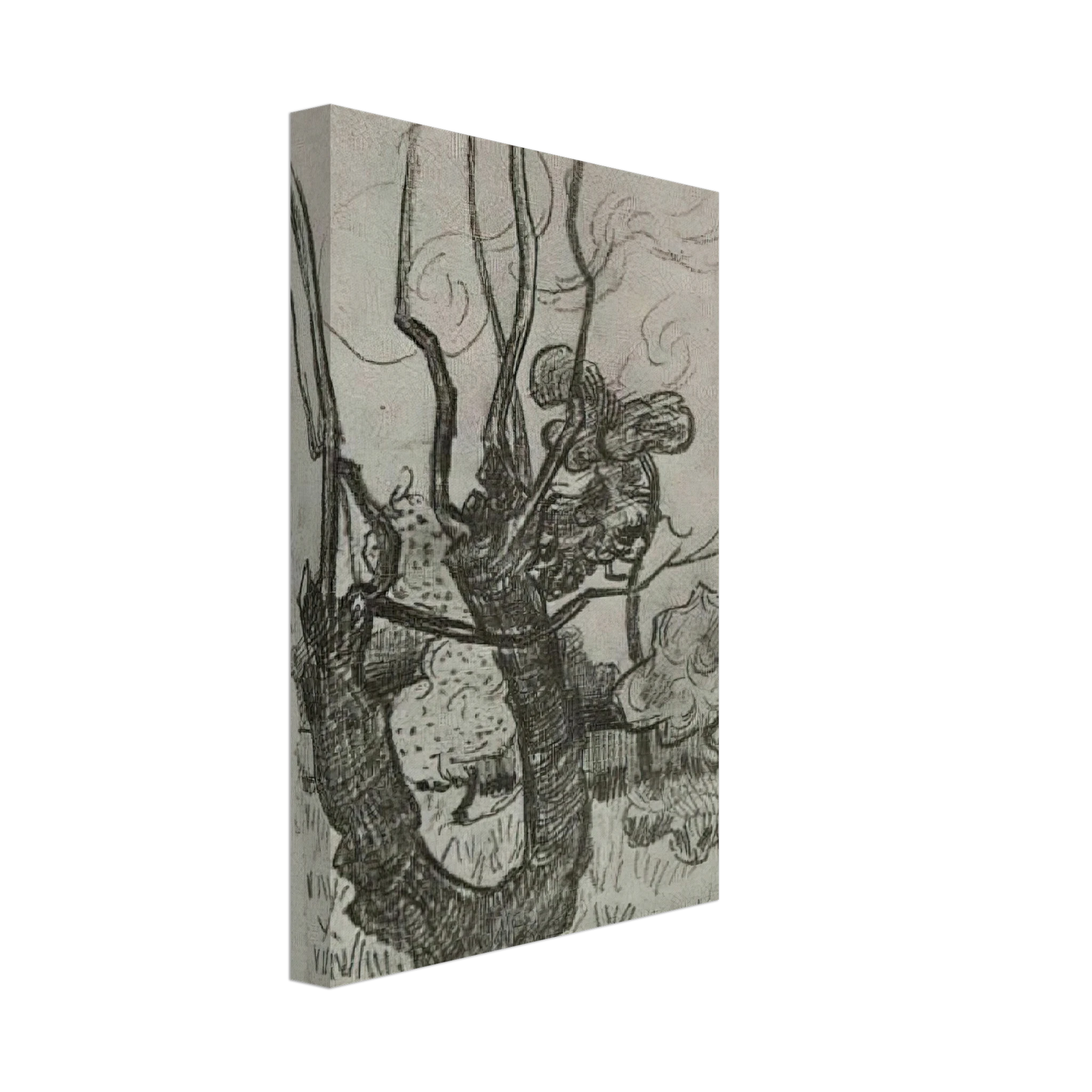 Vincent van Gogh - A Bare Treetop in the Garden of the Asylum Canvas - 70x100 cm / 28x40 inches-canvas