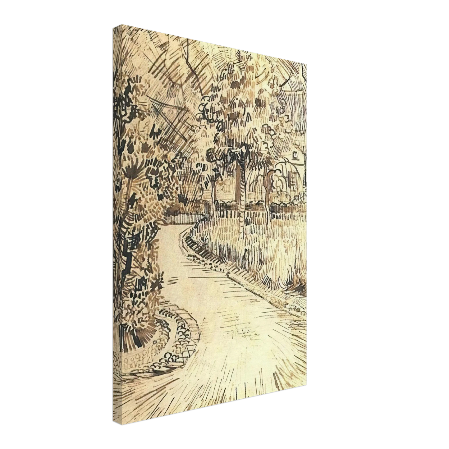 Vincent van Gogh - Public Garden with a Corner of the Yellow House Canvas - 70x100 cm / 28x40 inches-canvas