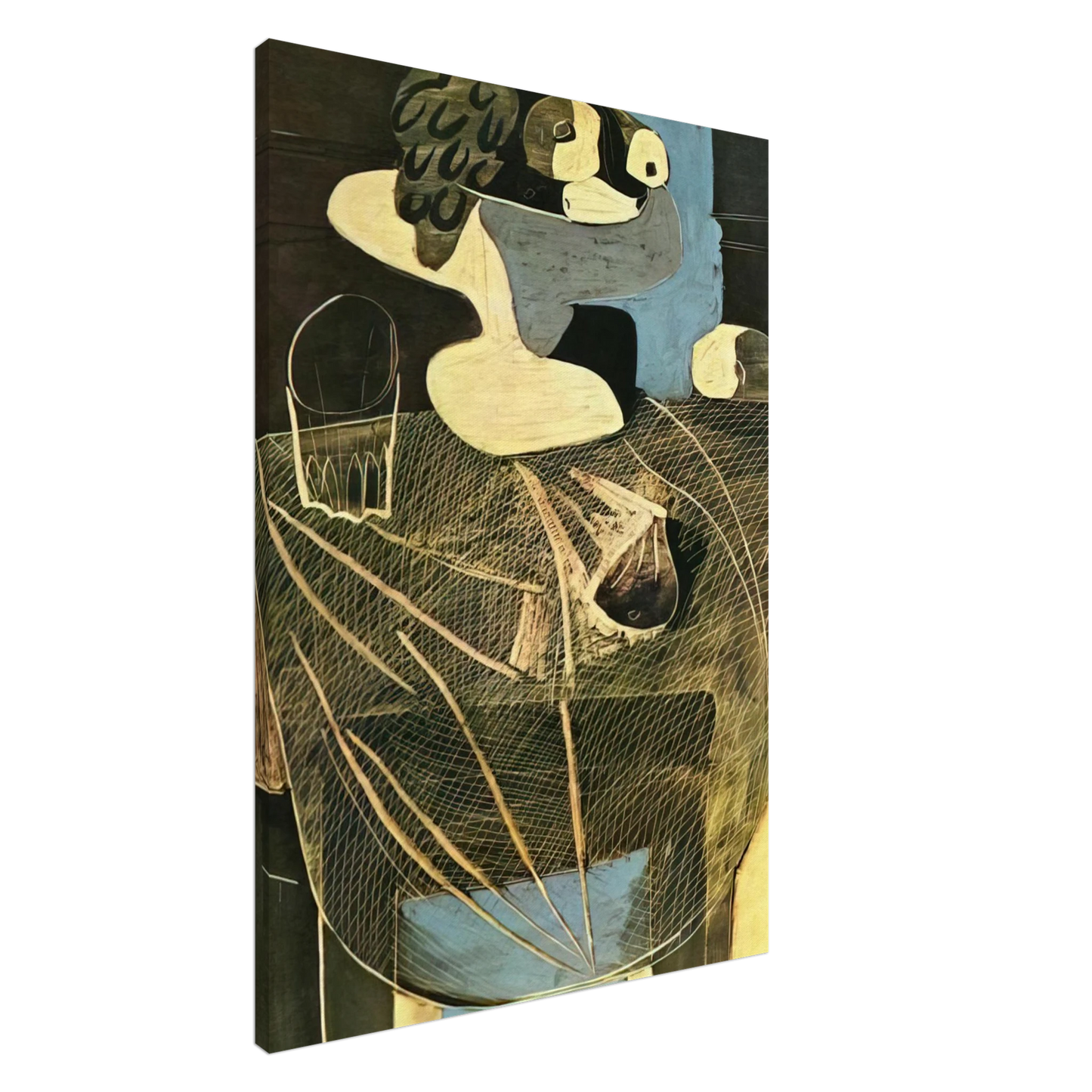 Pablo Picasso - Still life with fishing net Canvas - 20x30 cm / 8x12 inches-canvas