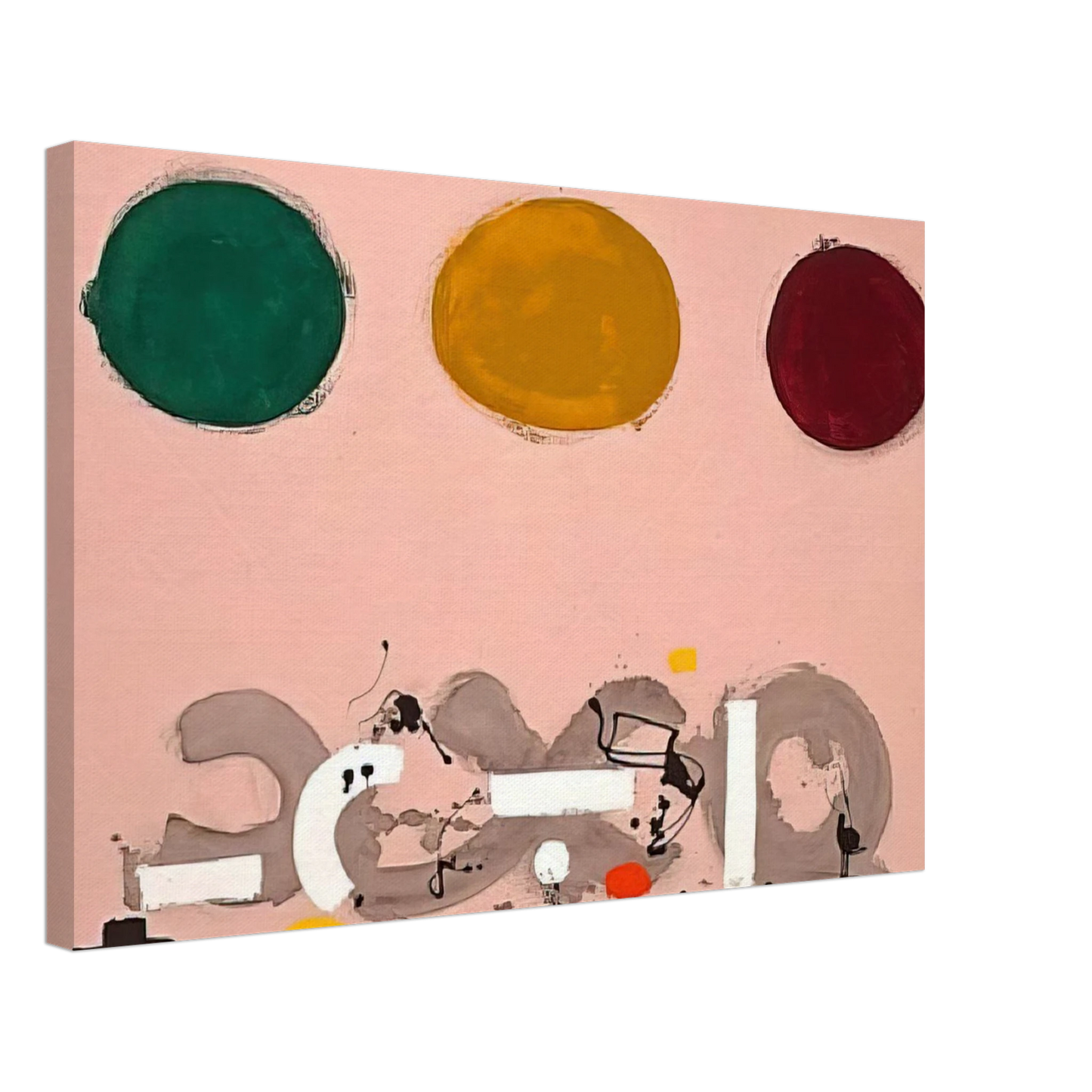 Adolph Gottlieb - Green, Ochre, Maroon - 1969 Canvas - 70x100 cm / 28x40 inches-canvas