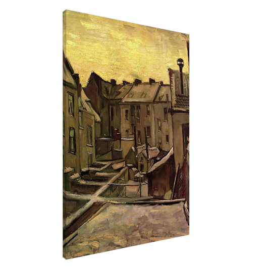 Vincent van Gogh - Backyards of Old Houses in Antwerp in the Snow Canvas - 20x30 cm / 8x12 inches-canvas