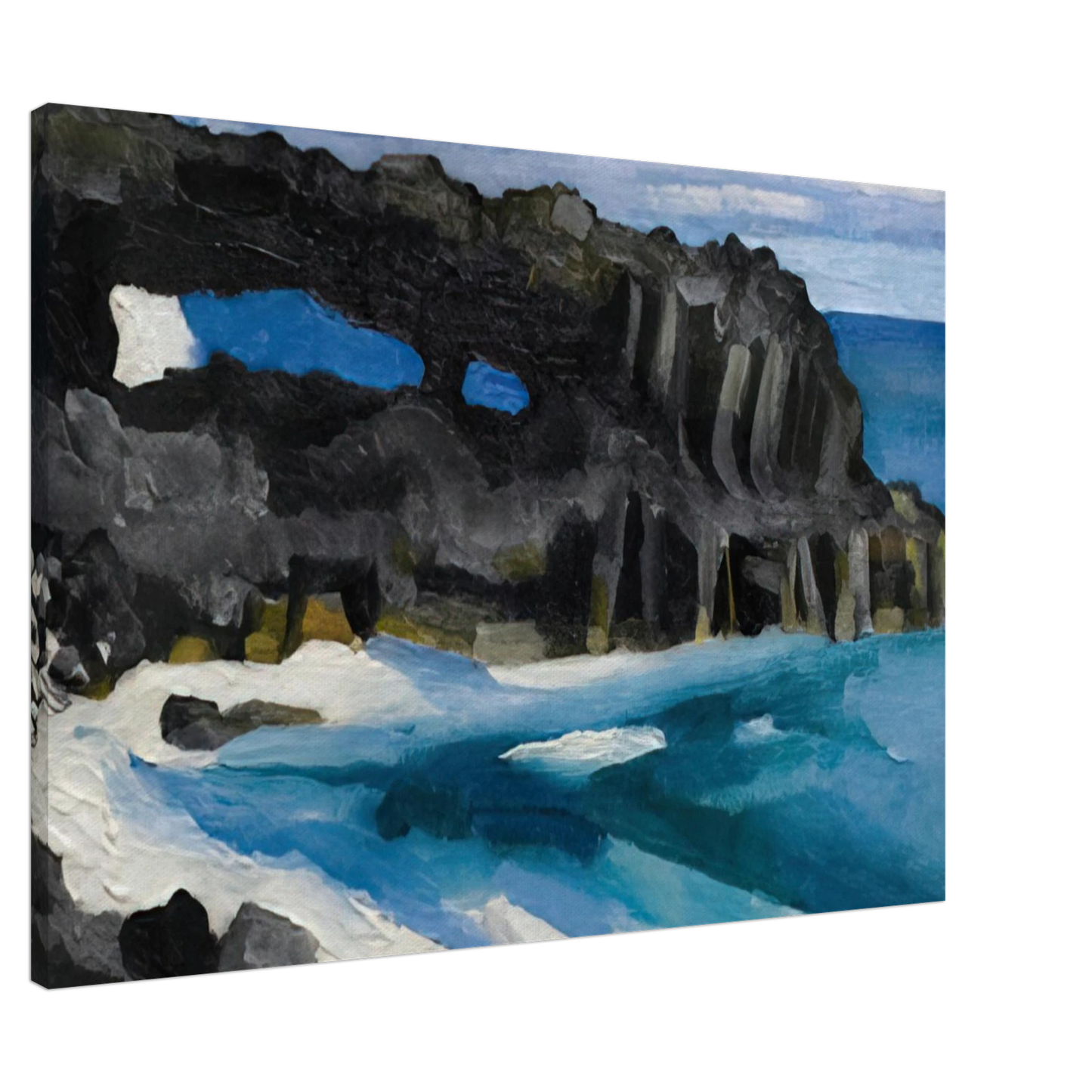 Georgia O'Keeffe - Black Lava Bridge, Hana Coast-No. II Canvas - 20x30 cm / 8x12 inches-canvas