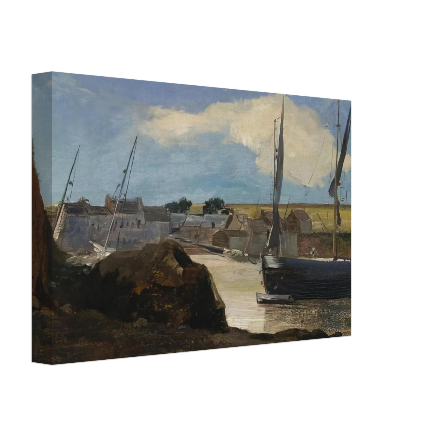 Odilon Redon - THE PORT OF MORGAT 1882 Canvas - 70x100 cm / 28x40 inches-canvas