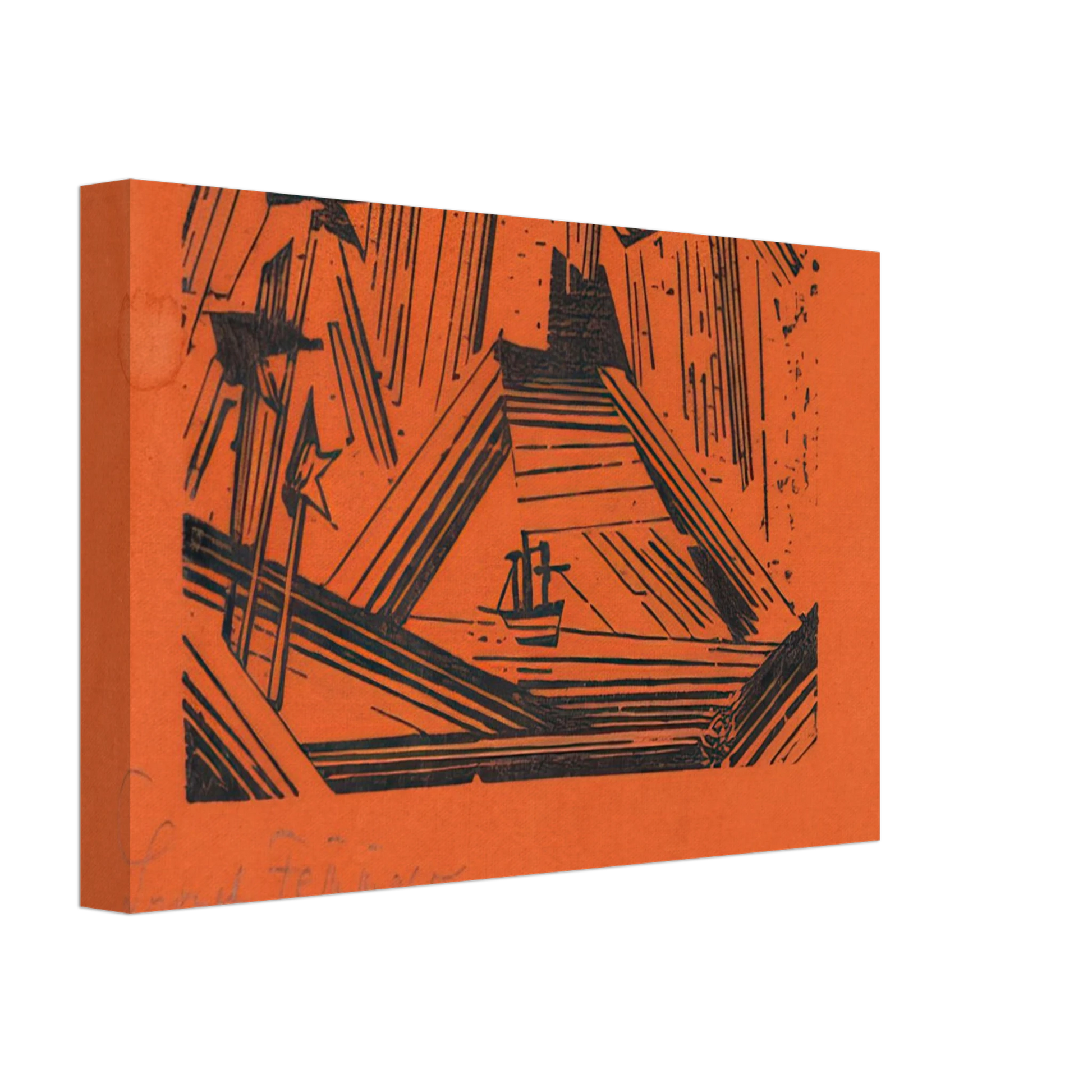 Lyonel Feininger - VOLCANO VULKAN 1919 Canvas - 40x60 cm / 16x24 inches-canvas