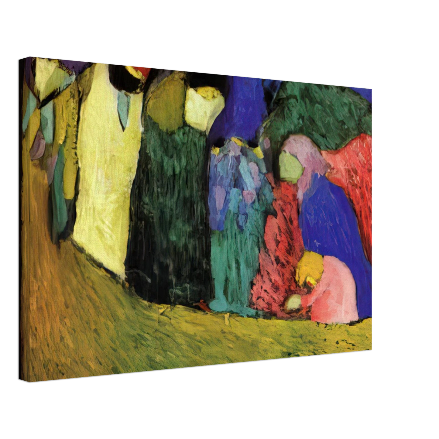 Wassily Kandinsky - ENCOUNTER 1908 Canvas - 70x100 cm / 28x40 inches-canvas