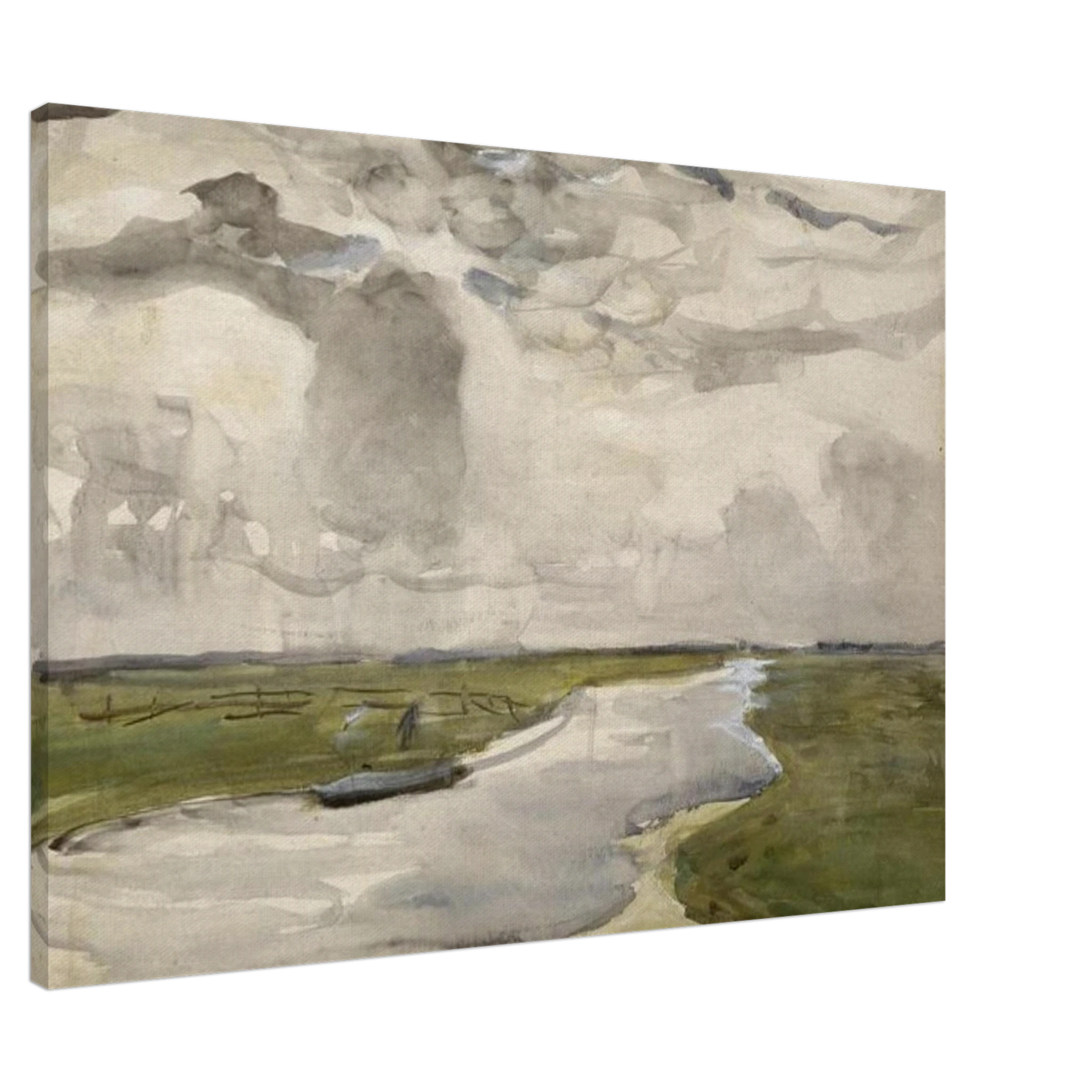 Piet Mondrian - Meandering Landscape with River Canvas - 20x30 cm / 8x12 inches-canvas