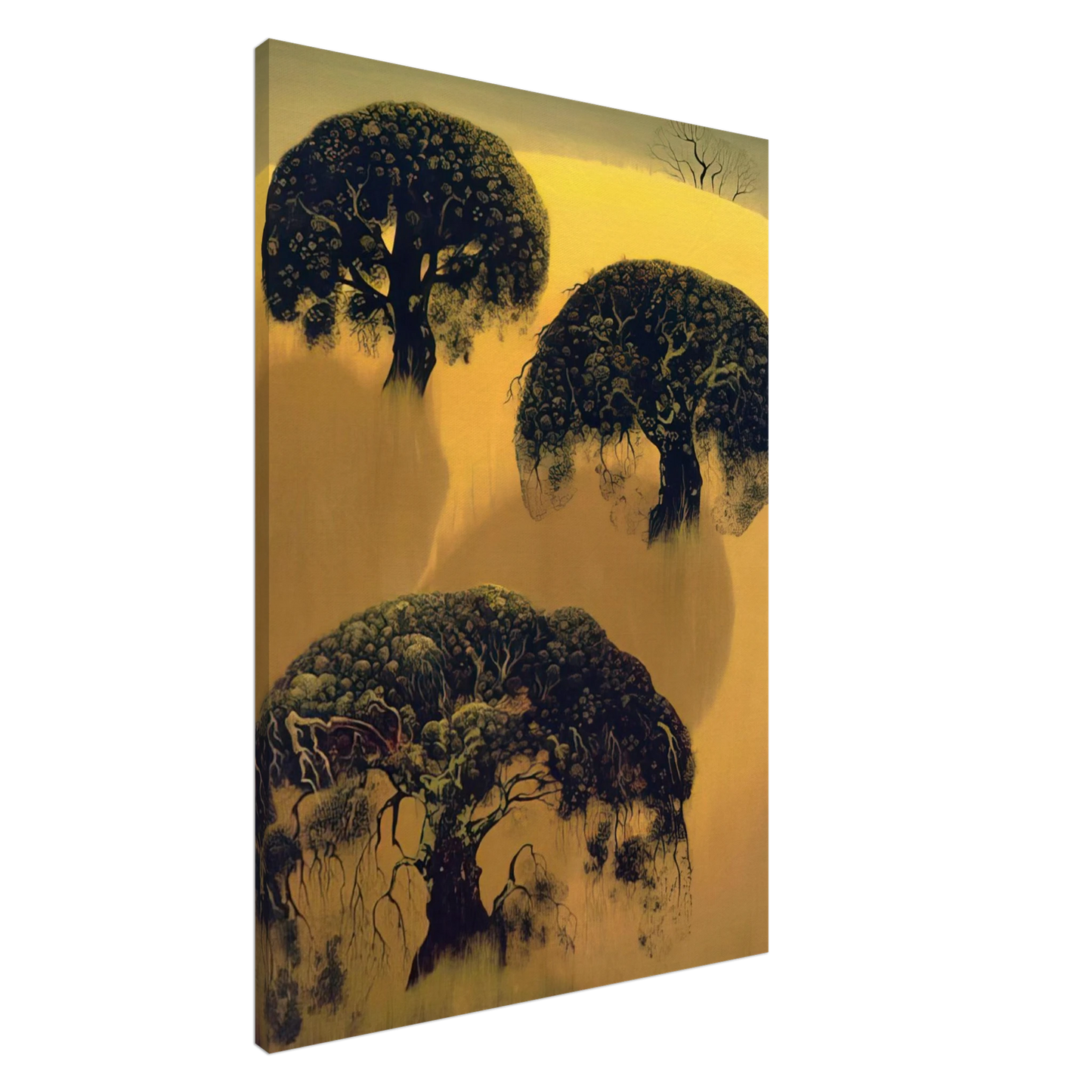 Eyvind Earle - Three Oaks Canvas - 20x30 cm / 8x12 inches-canvas