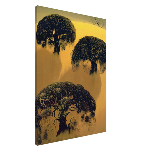 Eyvind Earle - Three Oaks Canvas - 20x30 cm / 8x12 inches-canvas