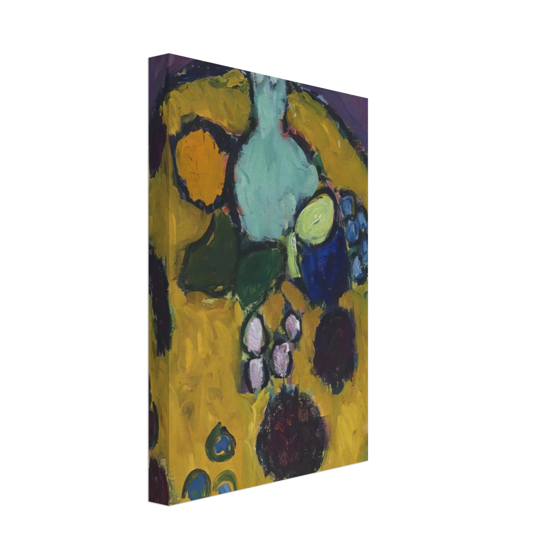 Alexej von Jawlensky - STILLEBEN MIT GESTICKTER DECKE 1910 Canvas - 40x60 cm / 16x24 inches-canvas