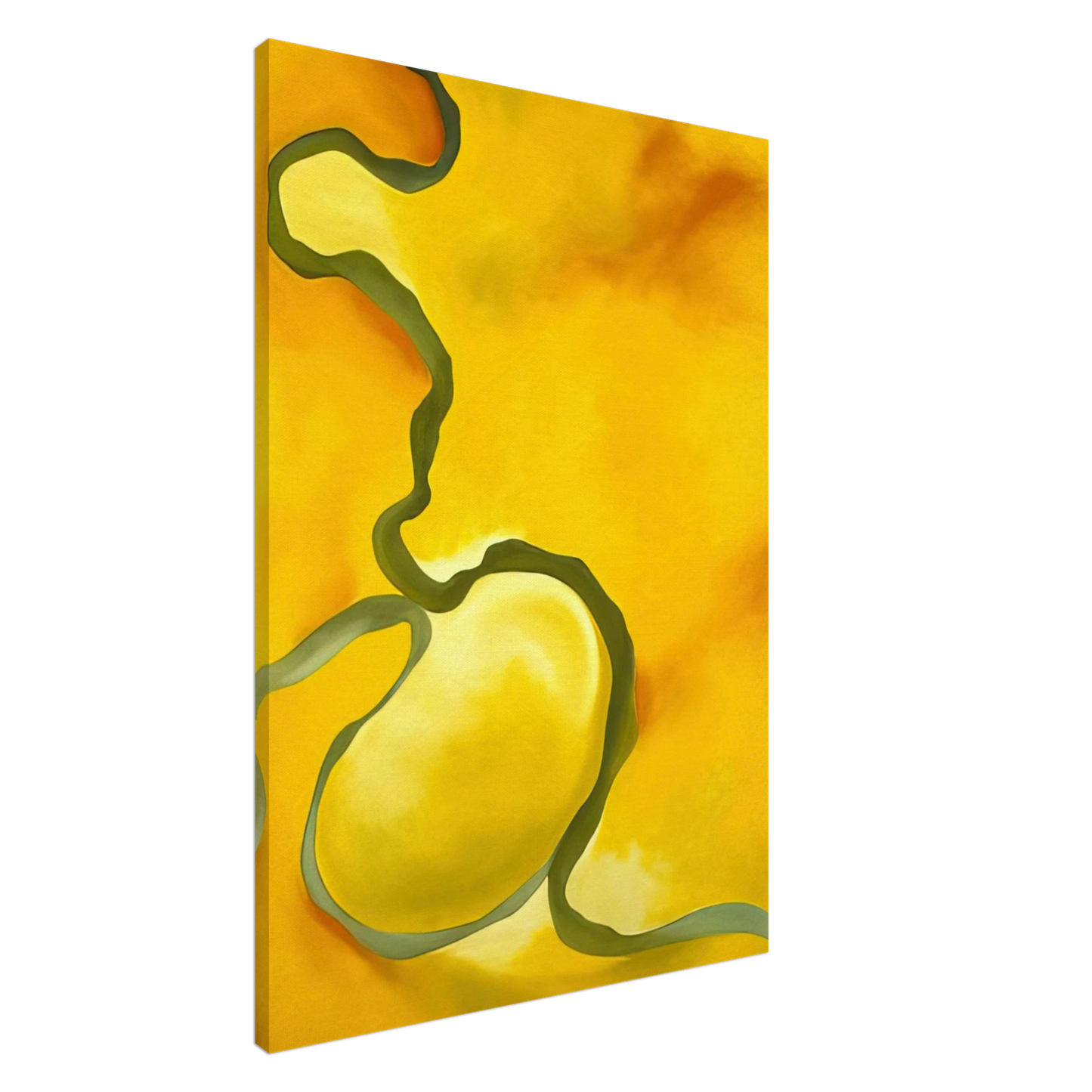 Georgia O'Keeffe - Green, Yellow and Orange Canvas - 20x30 cm / 8x12 inches-canvas