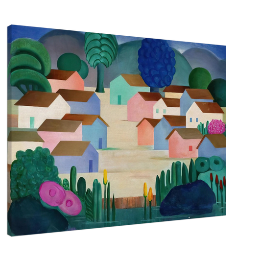 Tarsila do Amaral - Landscape with Sixteen Houses Canvas - 20x30 cm / 8x12 inches-canvas