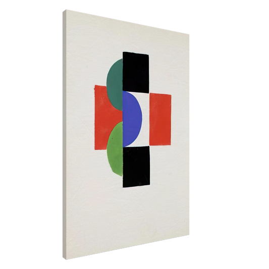 Sonia Delaunay - UNTITLED GOUACHE ILLUSTRATION FOR TRISTAN TZARA S LE FRUIT PERMIS 1956 Canvas - 20x30 cm / 8x12 inches-canvas