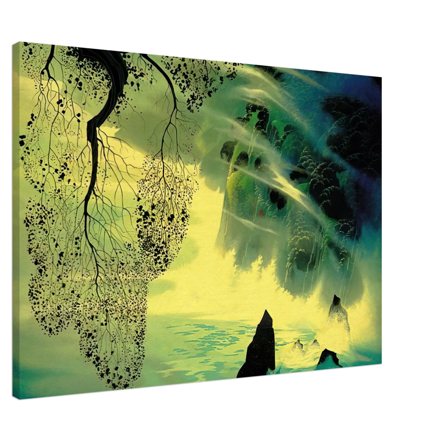 Eyvind Earle - A Swirl of Fog Canvas - 20x30 cm / 8x12 inches-canvas