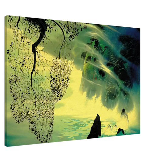 Eyvind Earle - A Swirl of Fog Canvas - 20x30 cm / 8x12 inches-canvas