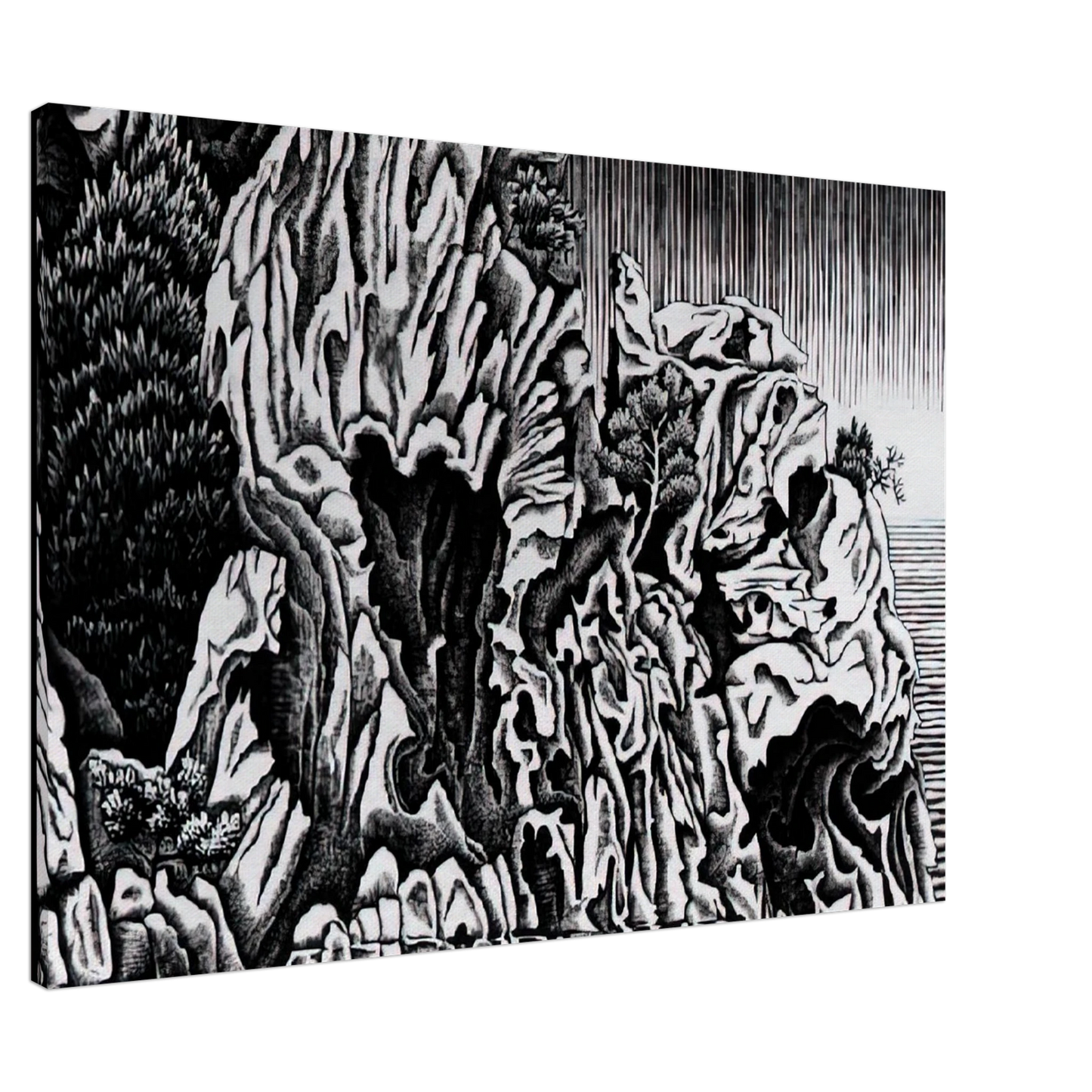 MC Escher - CALANCHE OF PIANA CORSICA FEBRUARY 1934 1934 Canvas - 20x30 cm / 8x12 inches-canvas