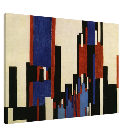 Frantisek Kupka - Vertical Plains Blue and Red Canvas - 20x30 cm / 8x12 inches-canvas