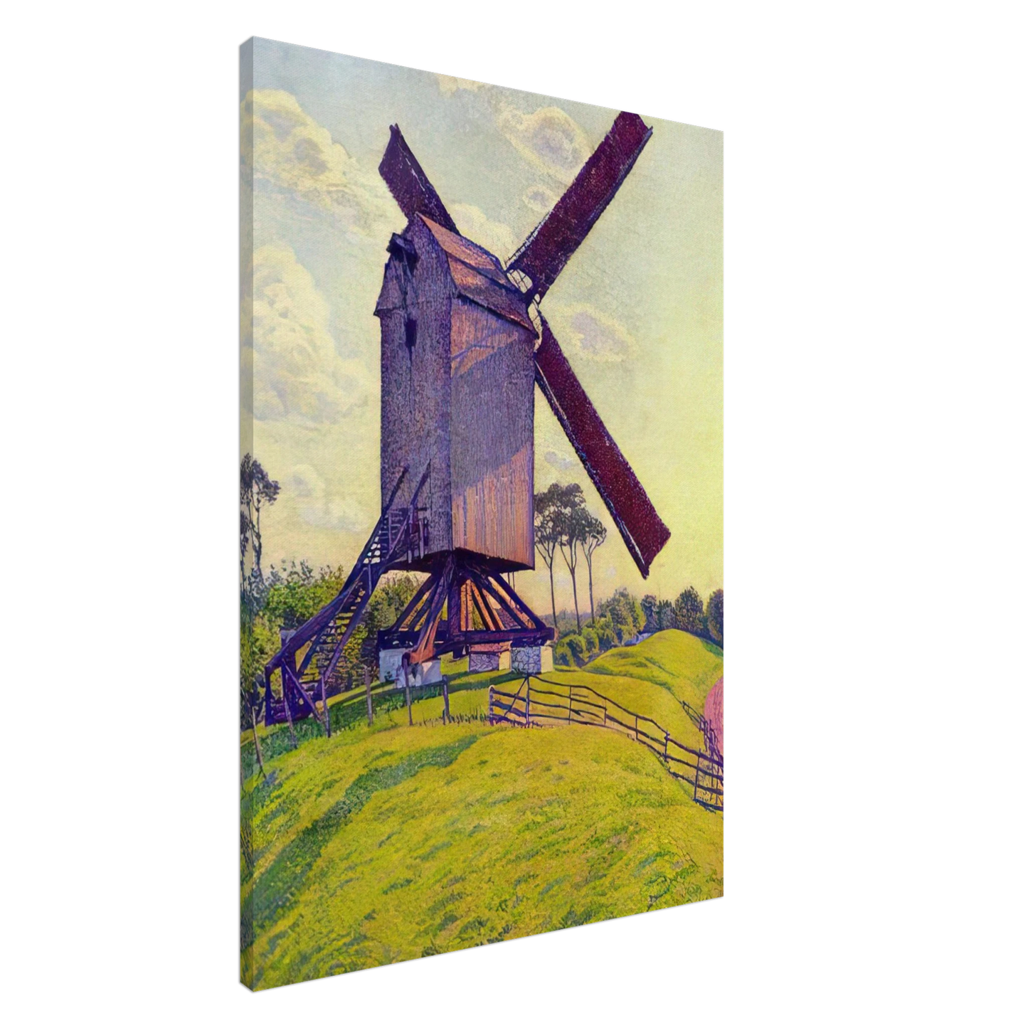 Theo van Rysselberghe - THE MILL AT KELF 1894 Canvas - 20x30 cm / 8x12 inches-canvas