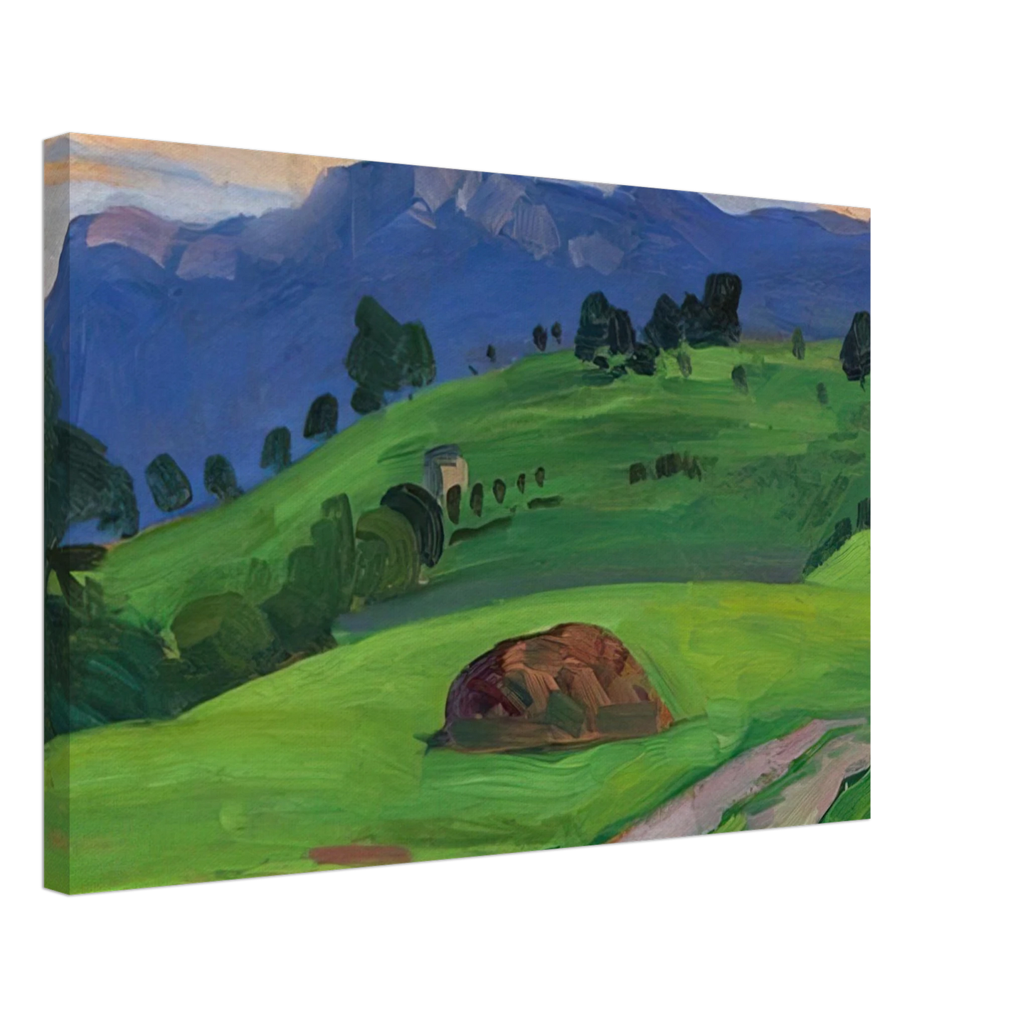 Gabriele Munter - BERGWIESE 1910 Canvas - 70x100 cm / 28x40 inches-canvas