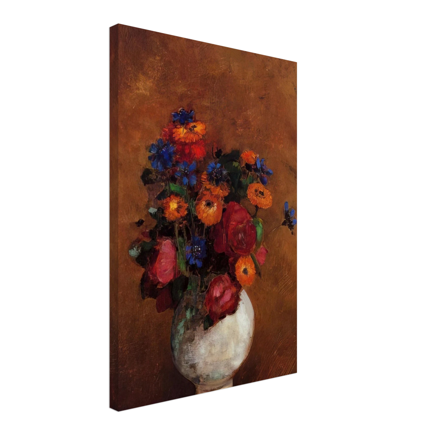 Odilon Redon - BOUQUET OF FLOWERS IN A WHITE VASE Canvas - 70x100 cm / 28x40 inches-canvas
