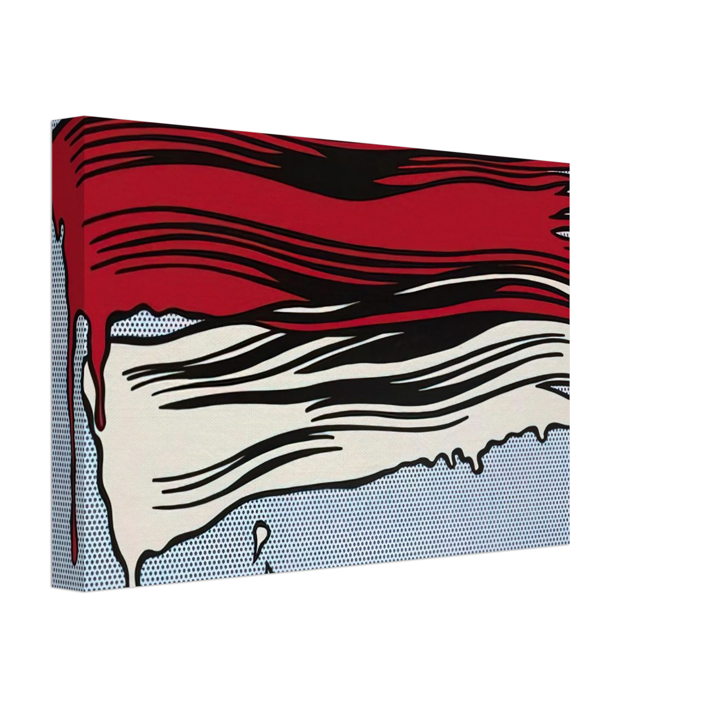 Roy Lichtenstein - RED AND WHITE BRUSHSTROKES 1965 Canvas - 40x60 cm / 16x24 inches-canvas