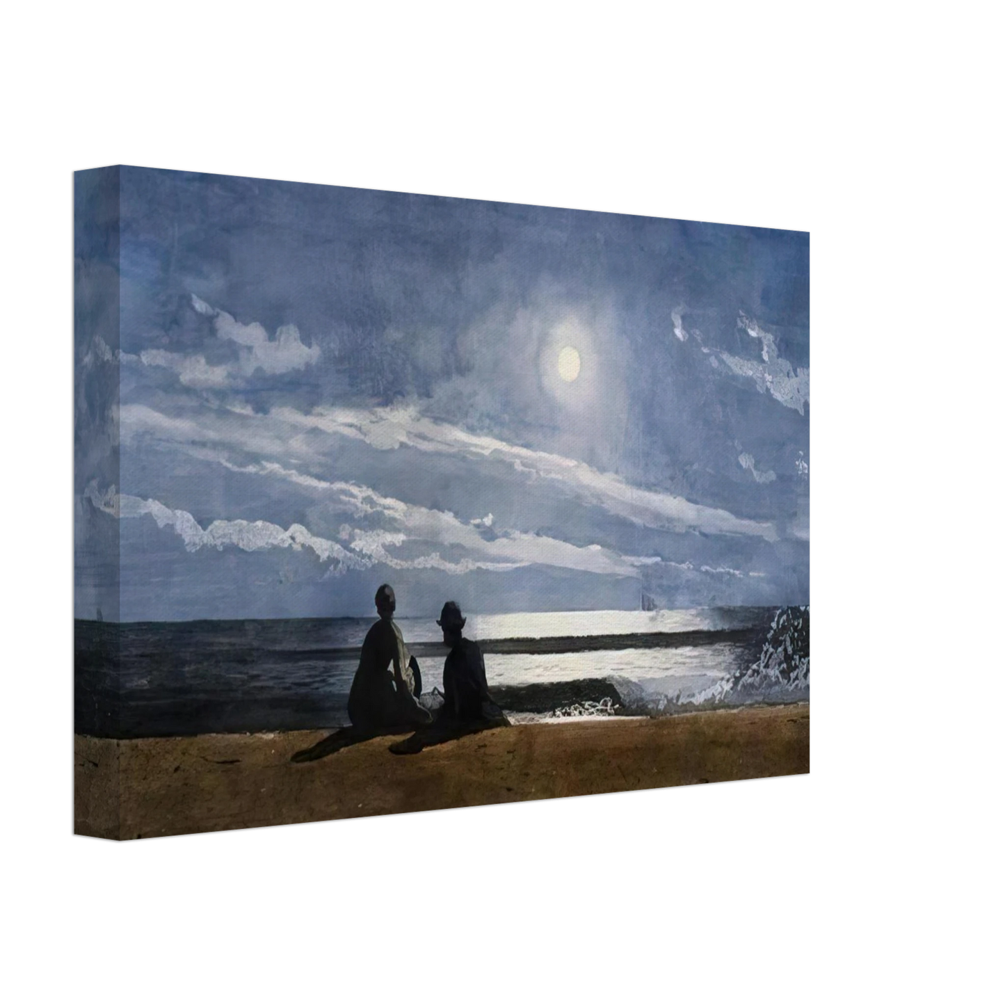 Winslow Homer - MOONLIGHT Canvas - 70x100 cm / 28x40 inches-canvas