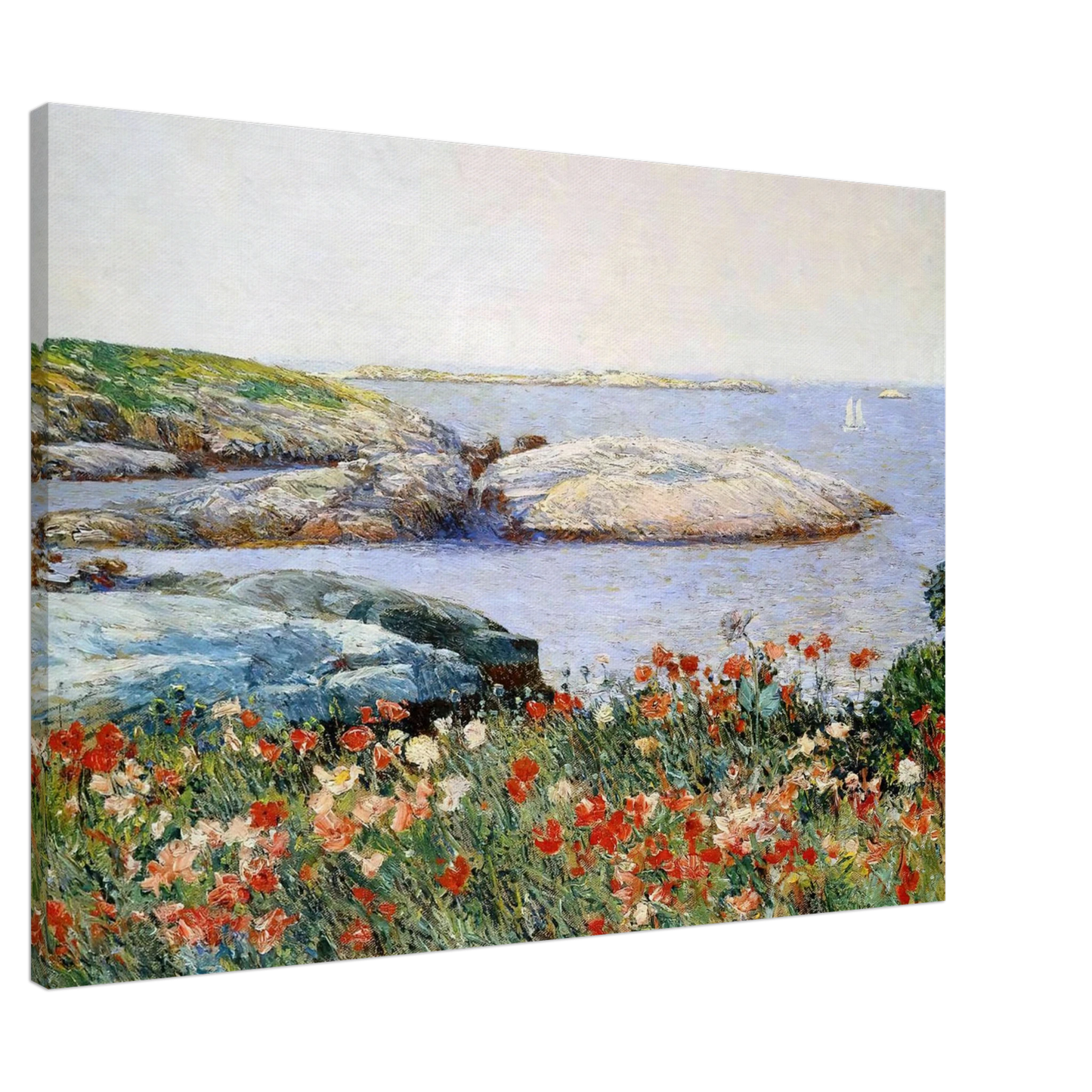 Childe Hassam - Poppies, Isles of Shoals Canvas - 20x30 cm / 8x12 inches-canvas