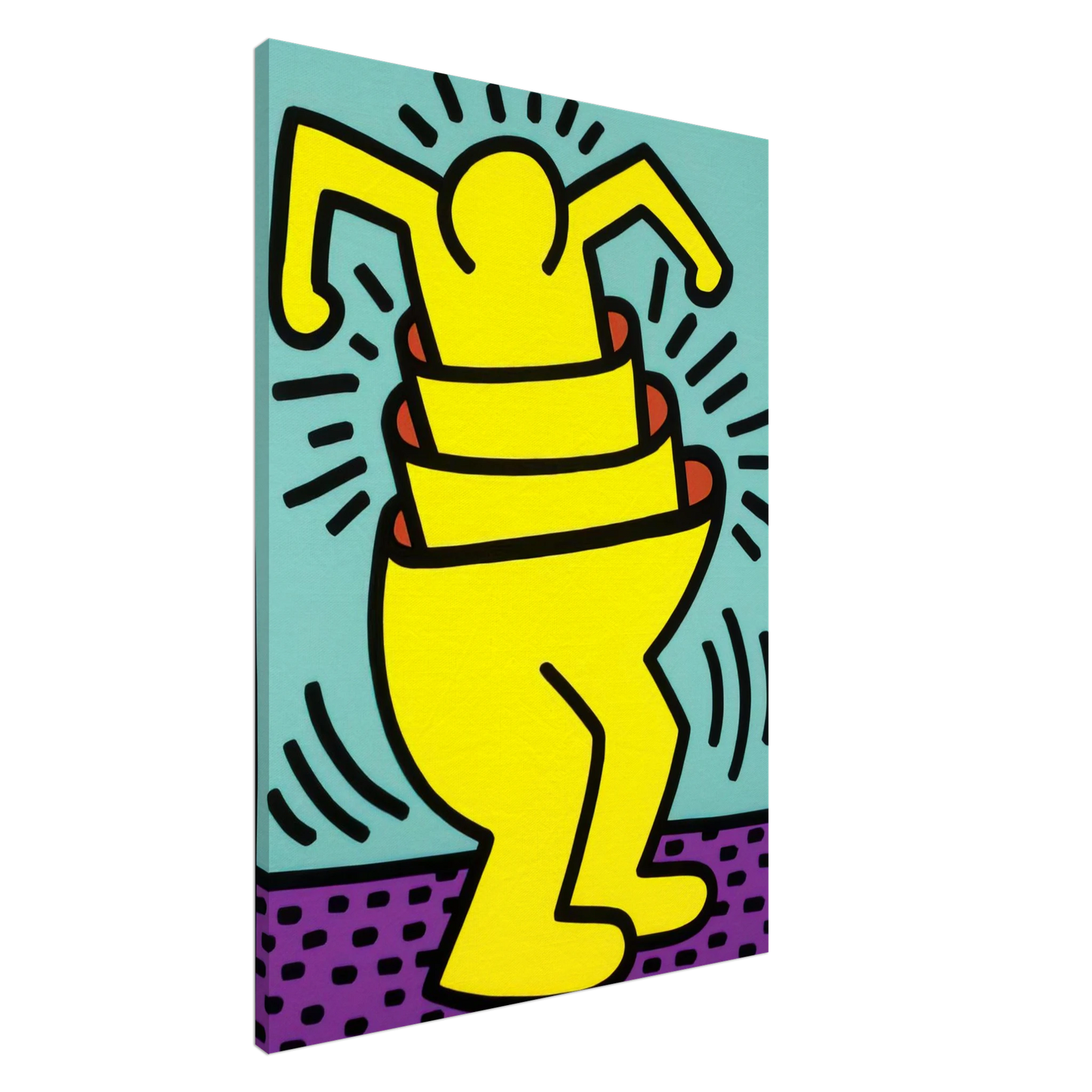 Keith Haring - UNTITLED 1989 Canvas - 20x30 cm / 8x12 inches-canvas