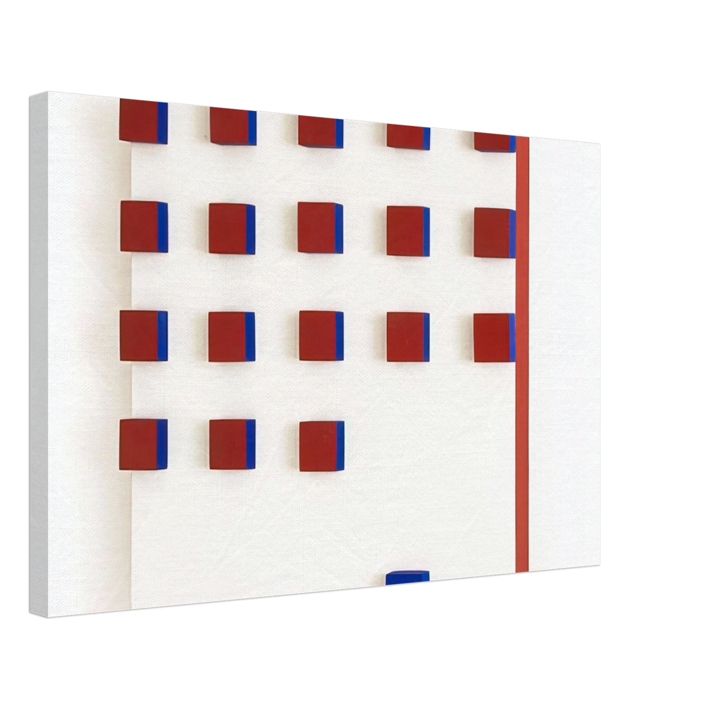 Lygia Pape - Relief in Red and Blue - 1956 Canvas - 40x60 cm / 16x24 inches-canvas