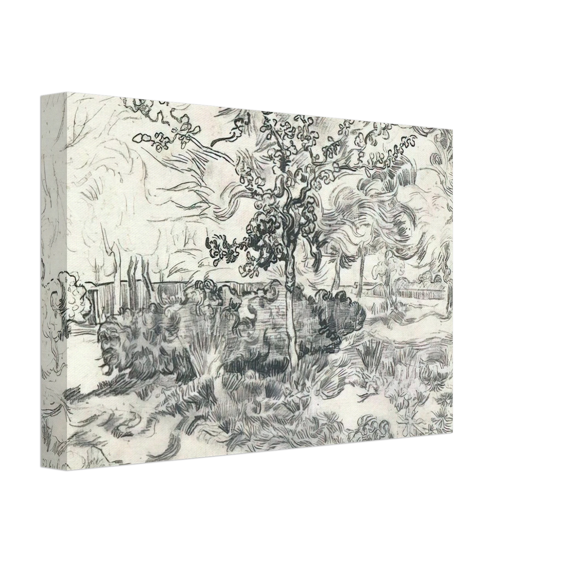 Vincent van Gogh - Garden of the Asylum Canvas - 70x100 cm / 28x40 inches-canvas