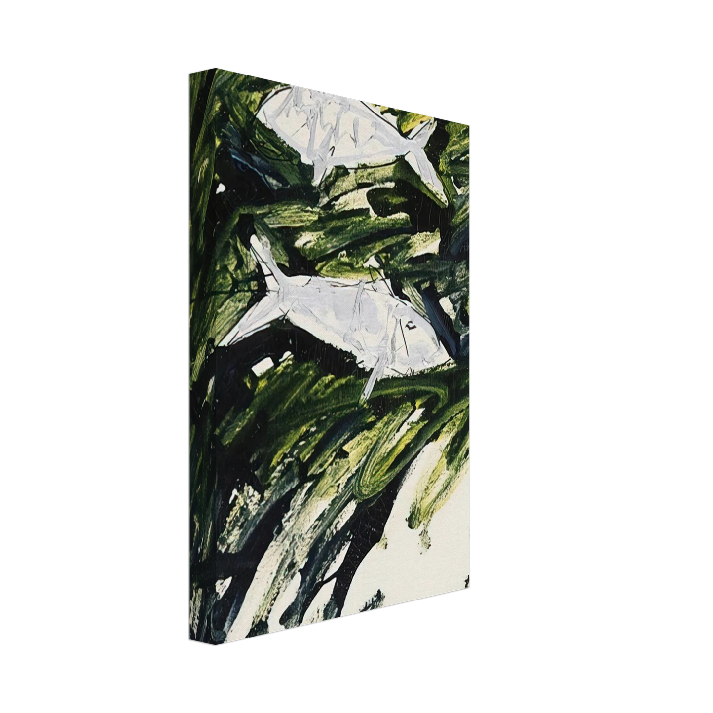 Mario Schifano - Pesci - 1982 Canvas - 40x60 cm / 16x24 inches-canvas