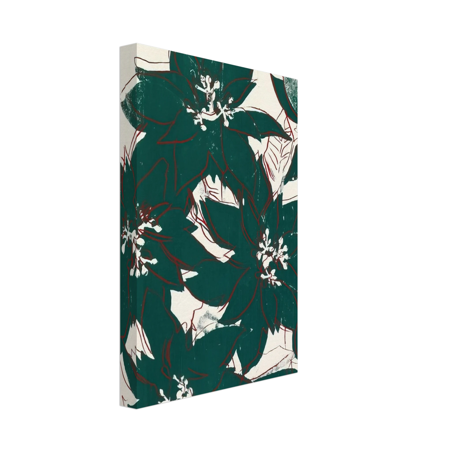 Andy Warhol - Poinsetta Canvas - 40x60 cm / 16x24 inches-canvas