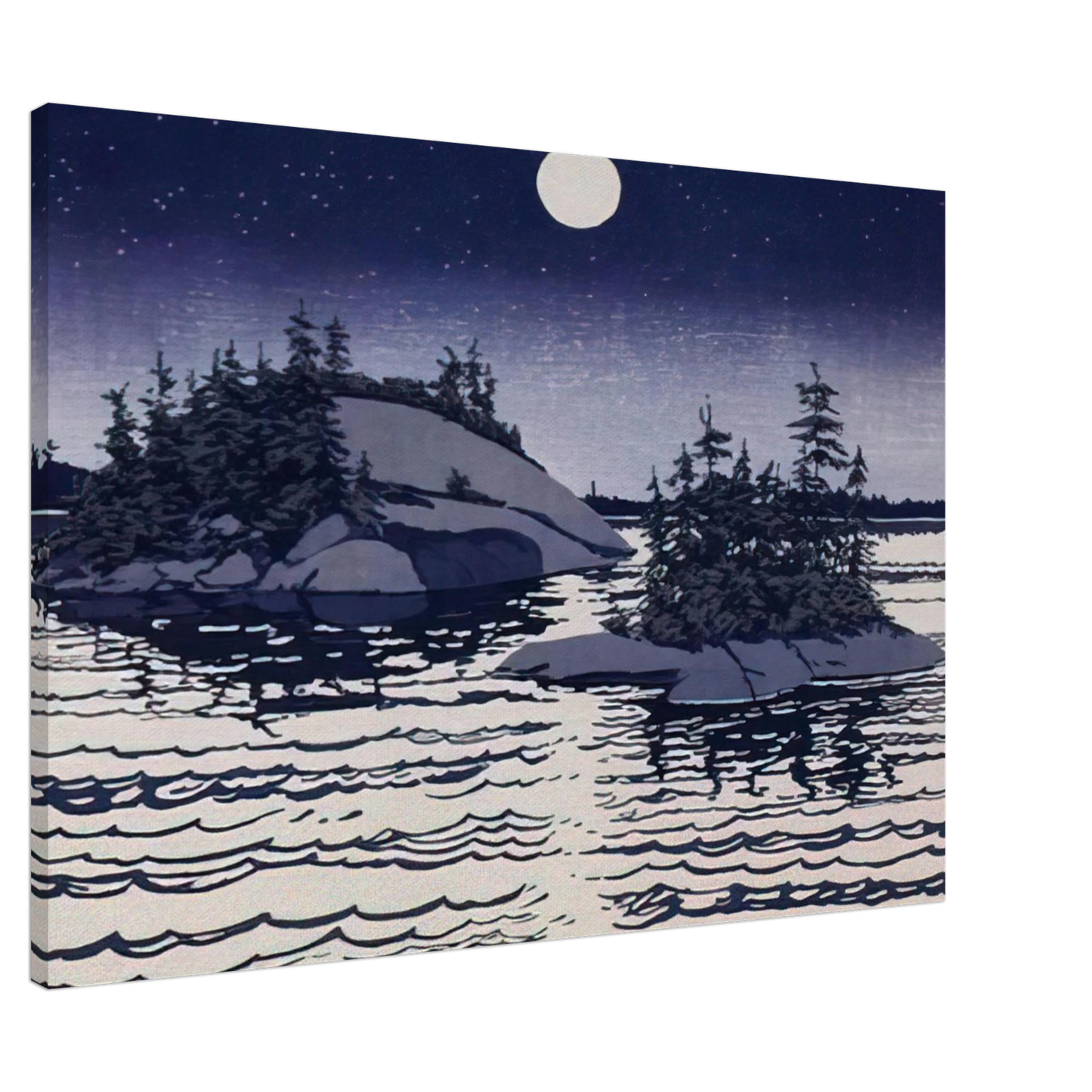 Neil Welliver - Islands Allagash - 1990 Canvas - 20x30 cm / 8x12 inches-canvas