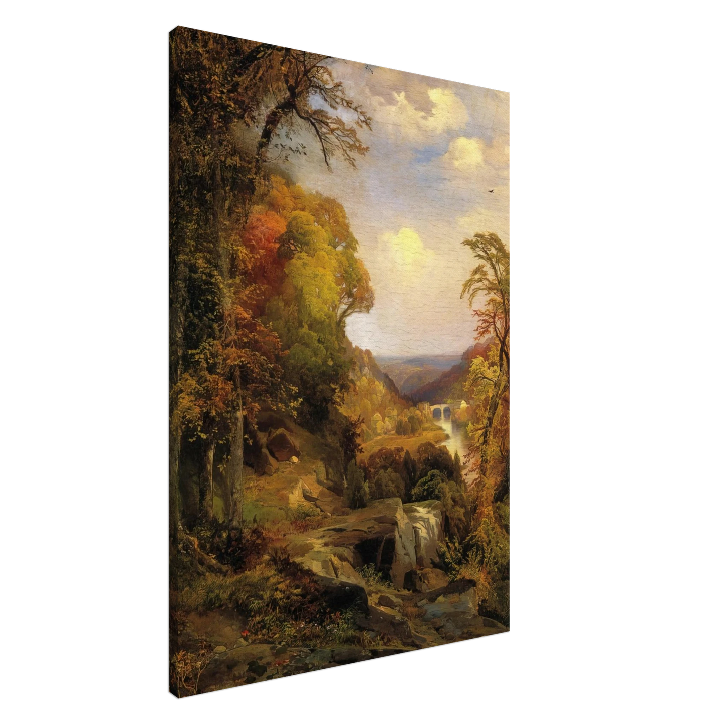 Thomas Moran - On the Wissahickon near Chestnut Hill Canvas - 20x30 cm / 8x12 inches-canvas