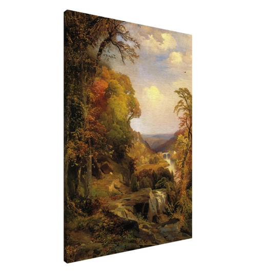 Thomas Moran - On the Wissahickon near Chestnut Hill Canvas - 20x30 cm / 8x12 inches-canvas