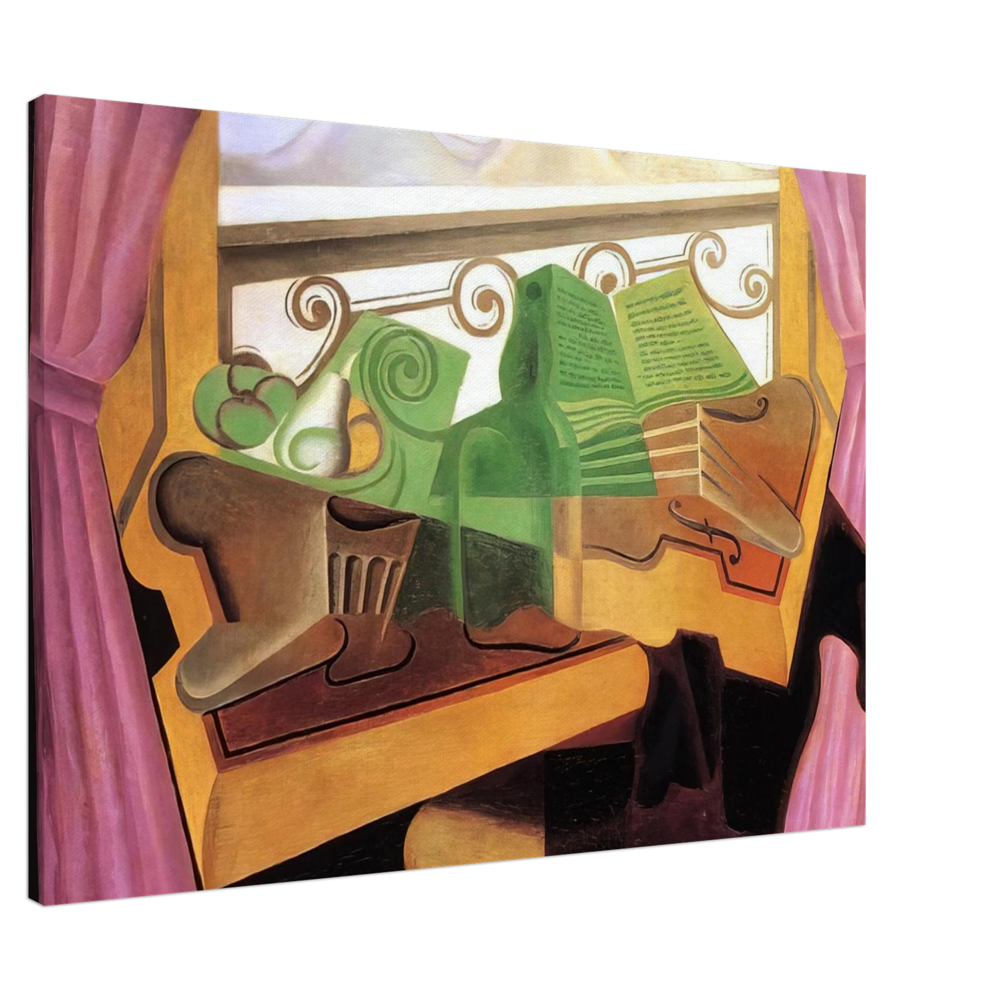 Juan Gris - OPEN WINDOW WITH HILLS 1923 Canvas - 20x30 cm / 8x12 inches-canvas